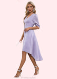 Yuliana V-Neck Elegant A-line Polyester Midi Dresses STAP0022550