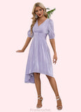 Yuliana V-Neck Elegant A-line Polyester Midi Dresses STAP0022550