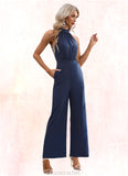 Jazlynn High Neck Elegant Jumpsuit/Pantsuit Polyester Maxi Dresses STAP0022551