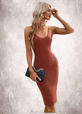 Vera Bow V-Neck Elegant Bodycon Cotton Blends Midi Dresses STAP0022554