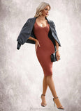 Vera Bow V-Neck Elegant Bodycon Cotton Blends Midi Dresses STAP0022554